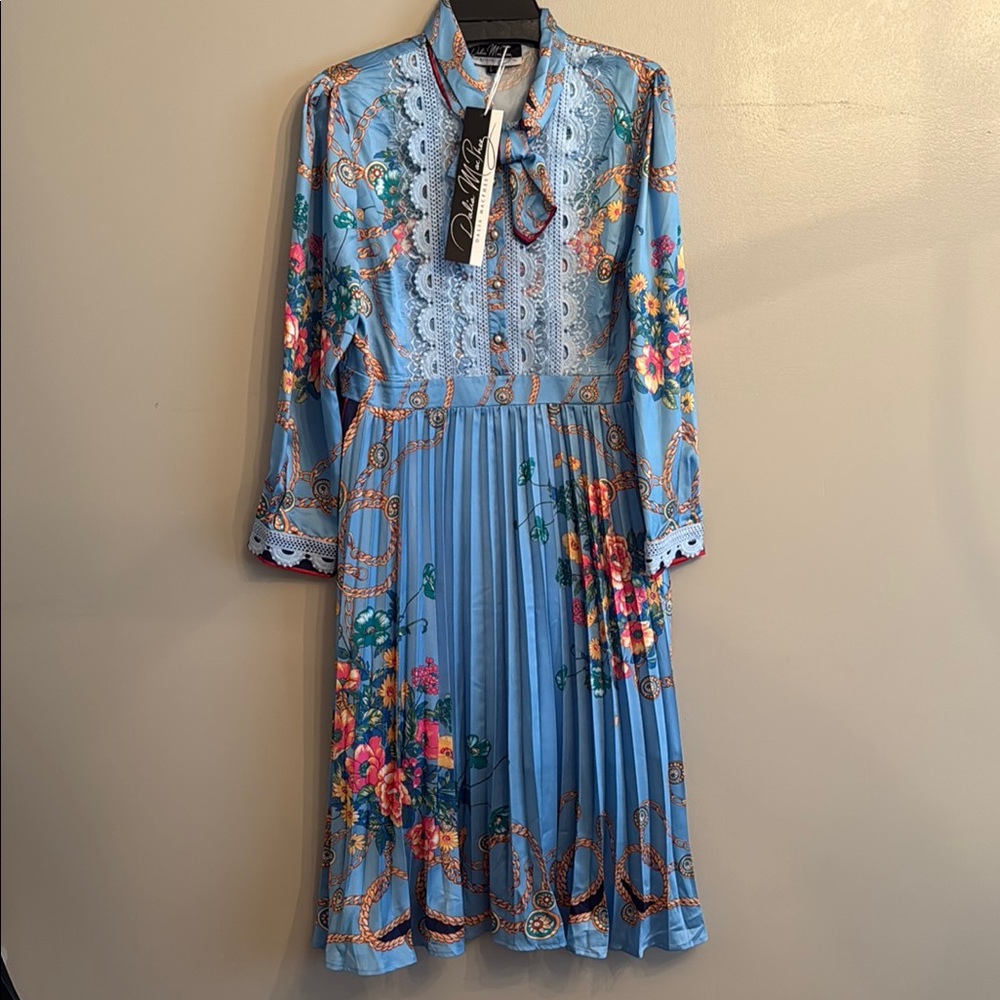Blue Floral Women's Dress by Dalia